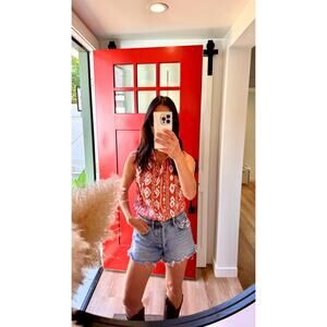 Wrangler Retro Southwestern Print Sleeveless Button-Up Tank Size Small